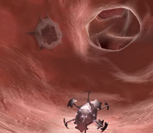 Ver artículo. Nanorobot en alveolo pulmonar,Ciencia ficción