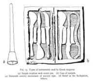 Herramientas quirrgicas del griego antiguo. La medicina hipocrtica hizo el buen uso de estas herramientas.
