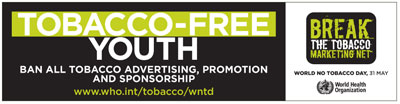 Juventud libre de tabaco. Da mundial sin tabaco 2008. OMS